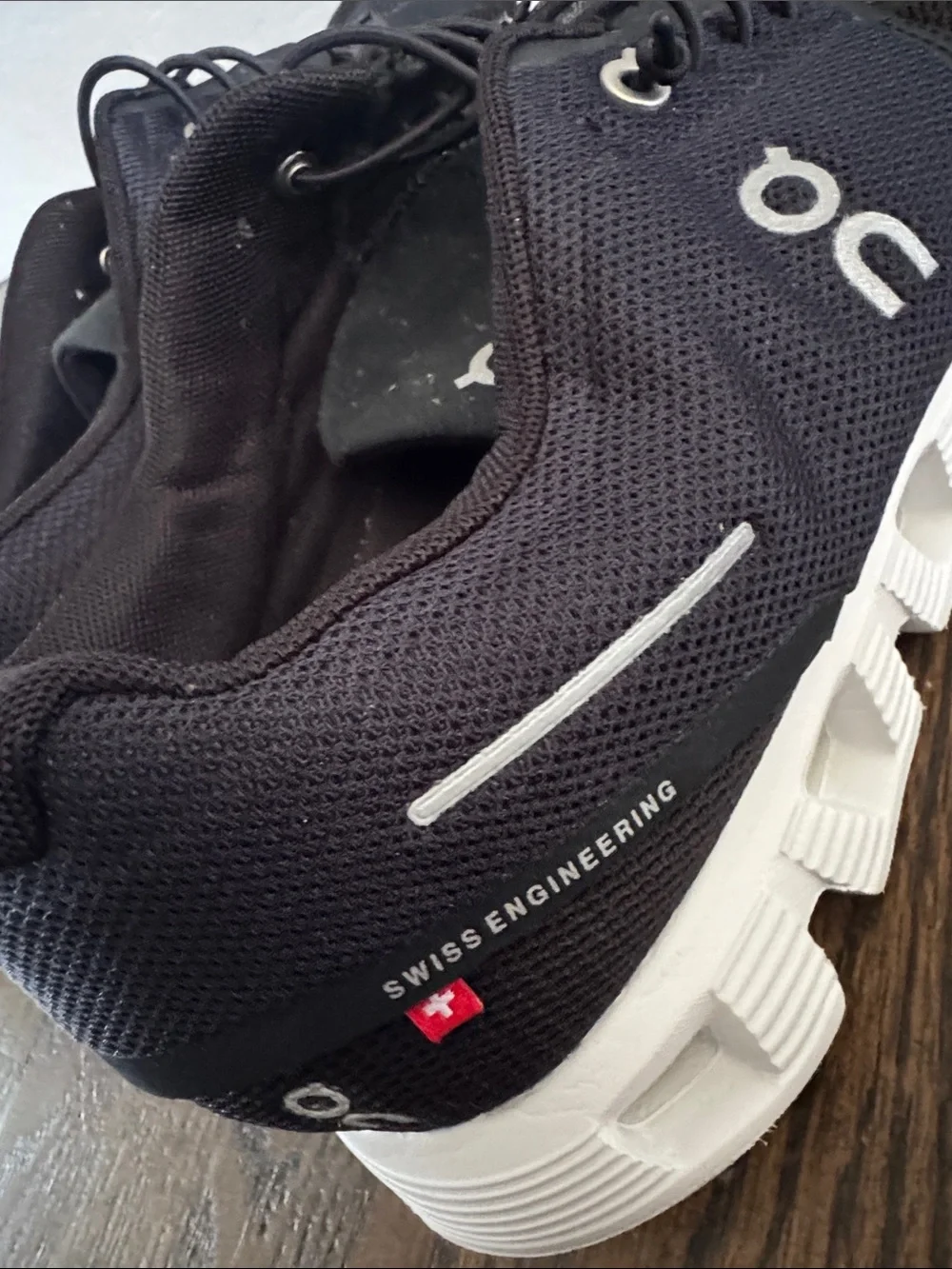 On Running Men's Athletic Sneakers in Black and White size 10